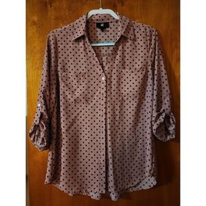 Pink and Black Polka Dot Shirt